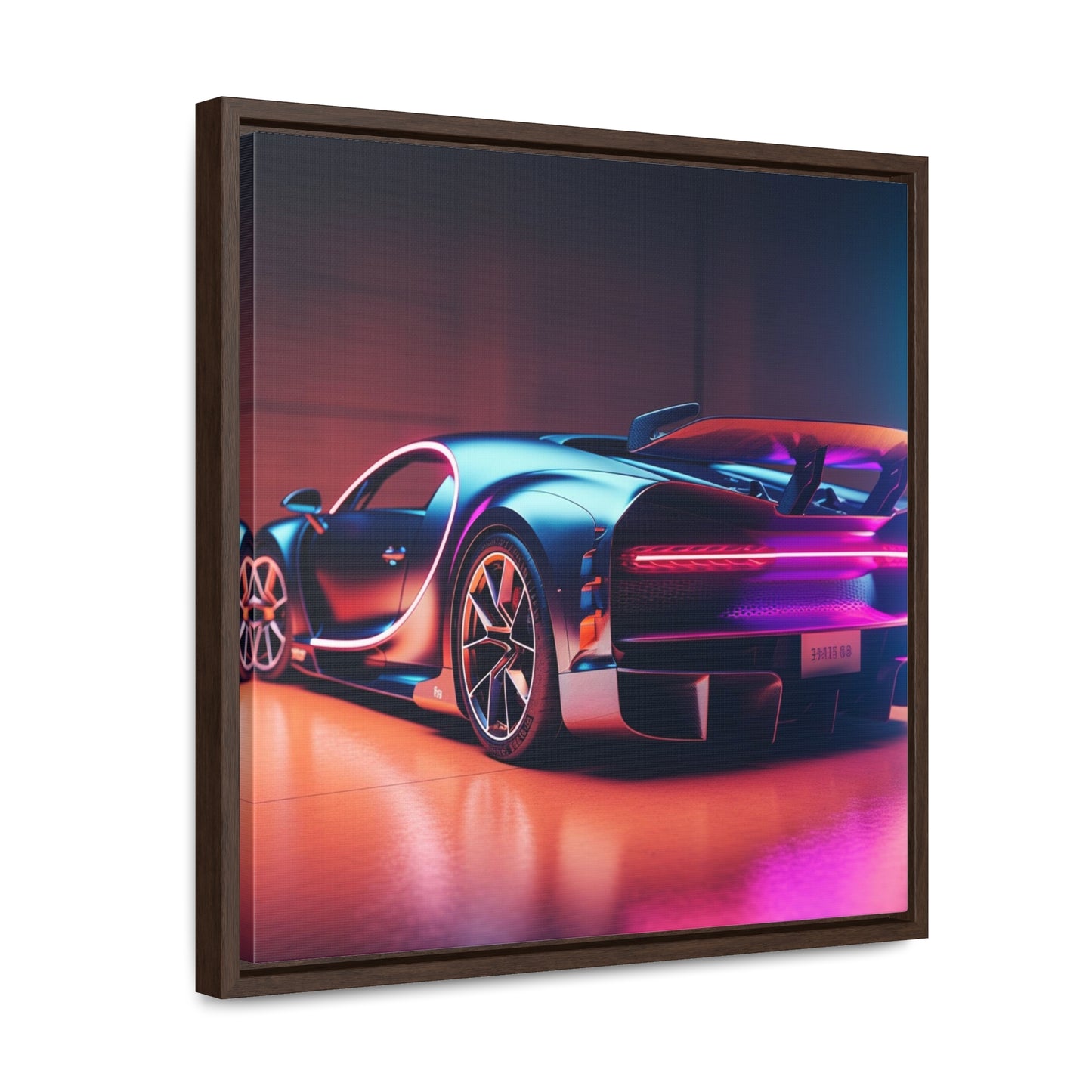 Gallery Canvas Wraps, Square Frame Hyper Bugatti Neon Chiron 2