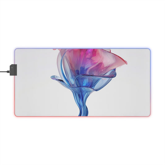 LED Gaming Mouse Pad Pink & Blue Tulip Rose 4