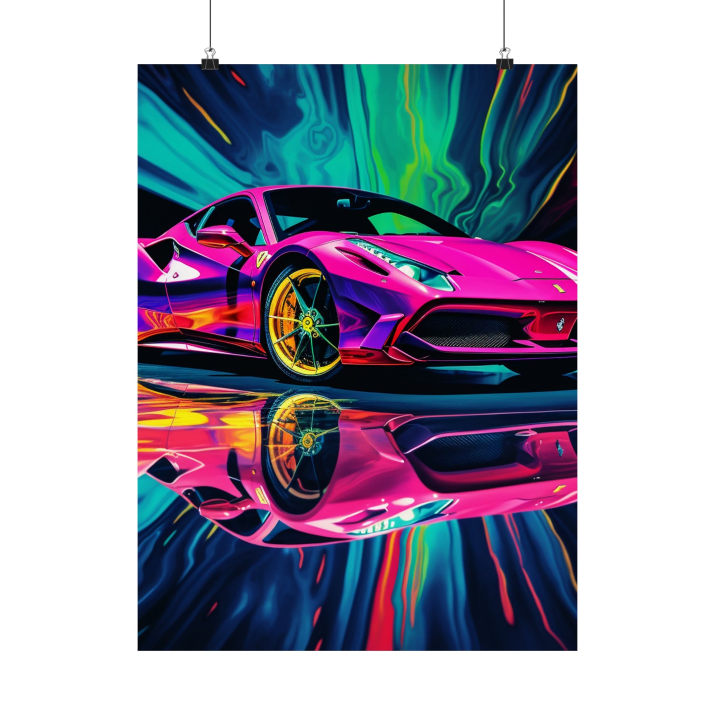 Premium Matte Vertical Posters Pink Ferrari Macro 4