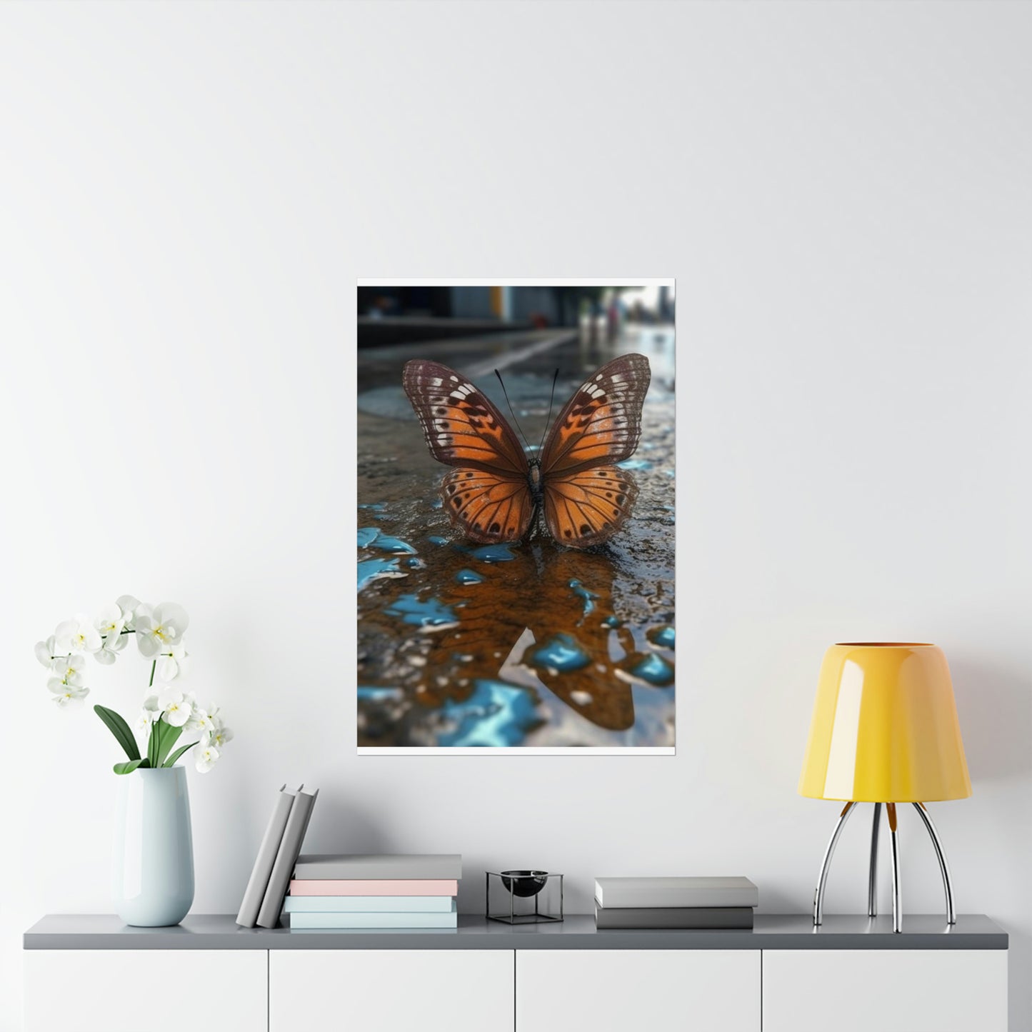 Premium Matte Vertical Posters Water Butterfly Street 2