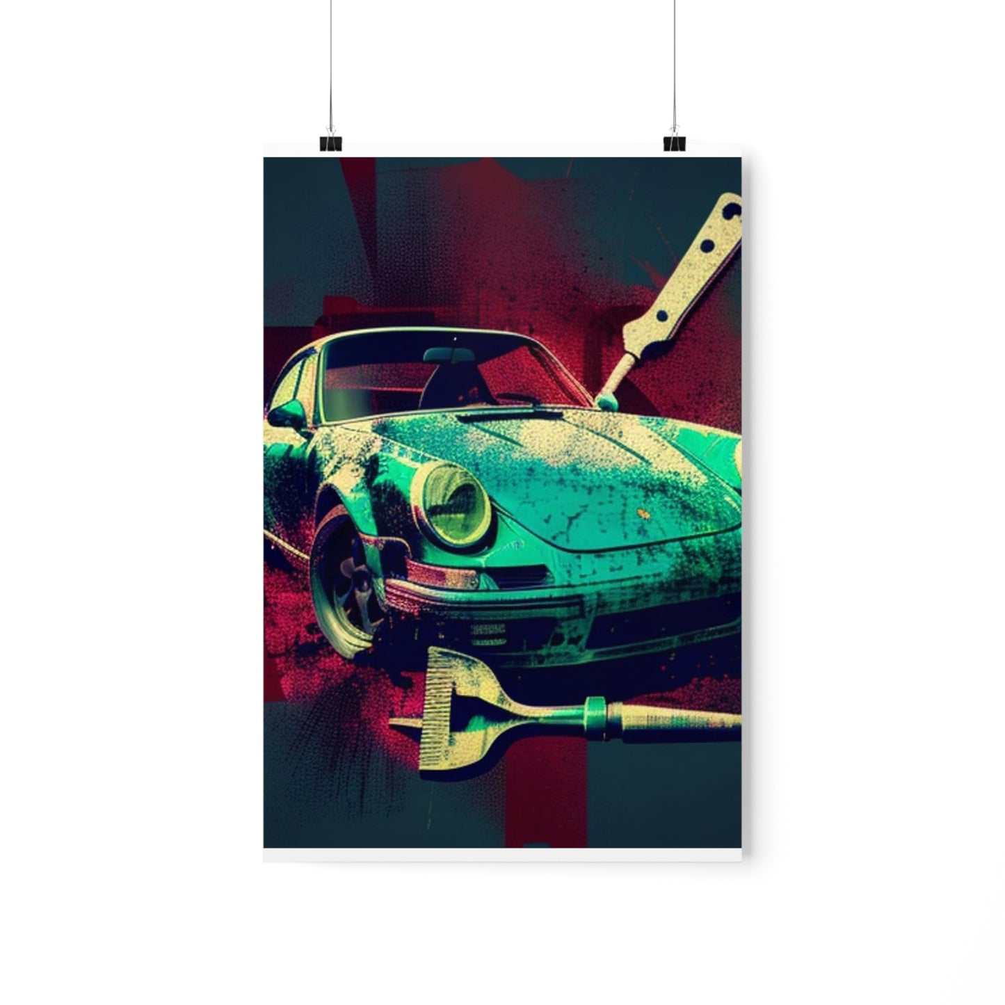 Premium Matte Vertical Posters Porsche Abstract 4