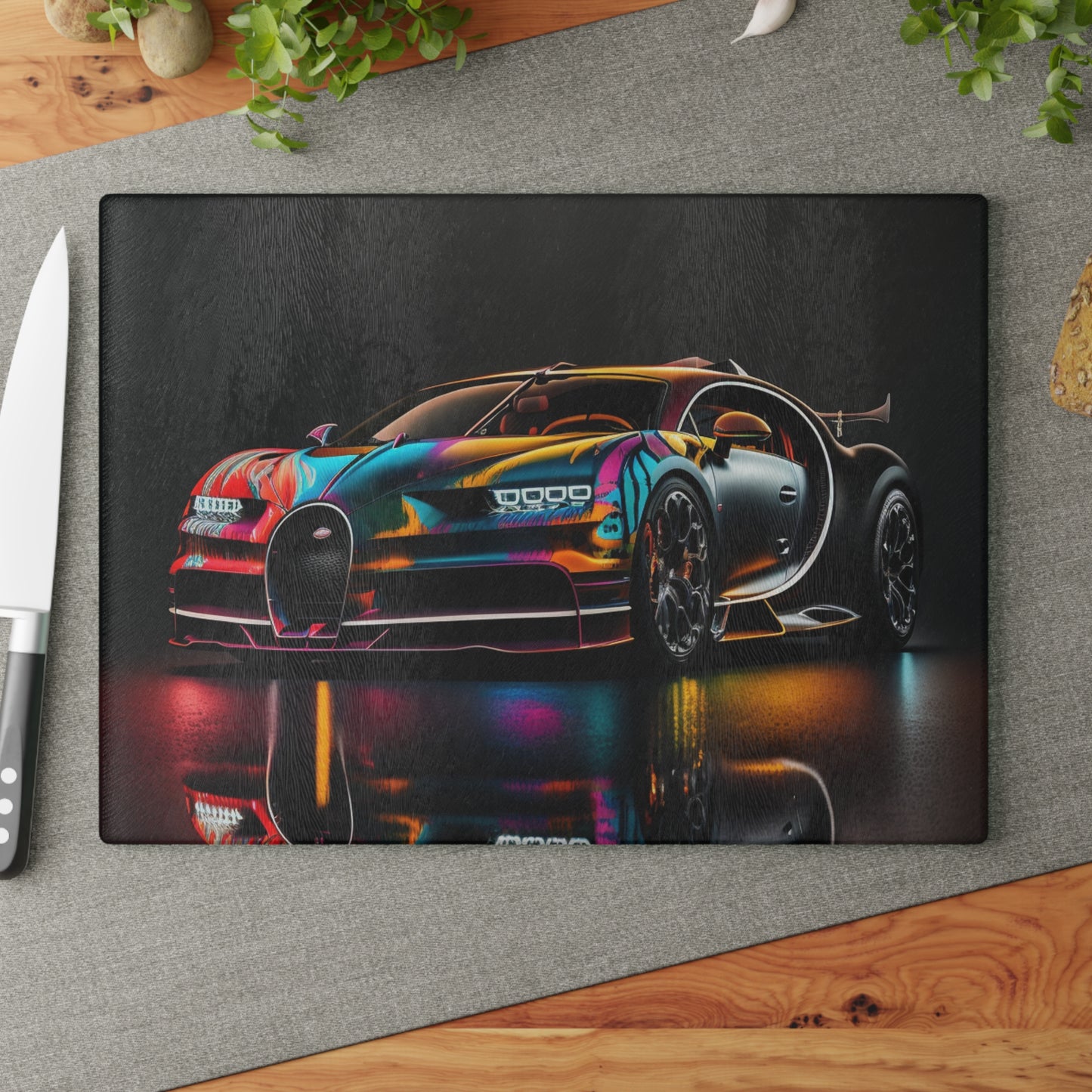 Glass Cutting Board Bugatti Chiron Super 2