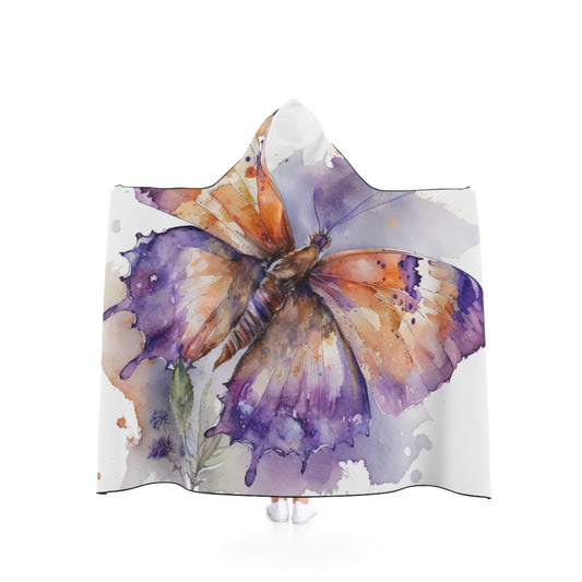 Hooded Blanket MerlinRose Watercolor Butterfly 1