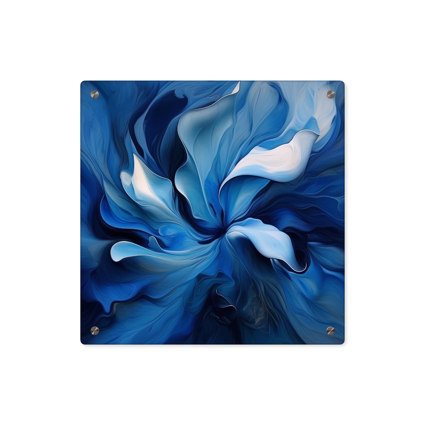 Acrylic Wall Art Panels Abstract Blue Tulip 4