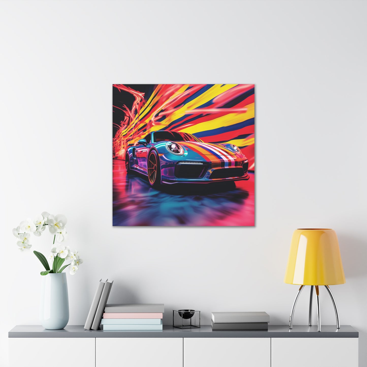 Canvas Gallery Wraps Macro American Flag Porsche 2