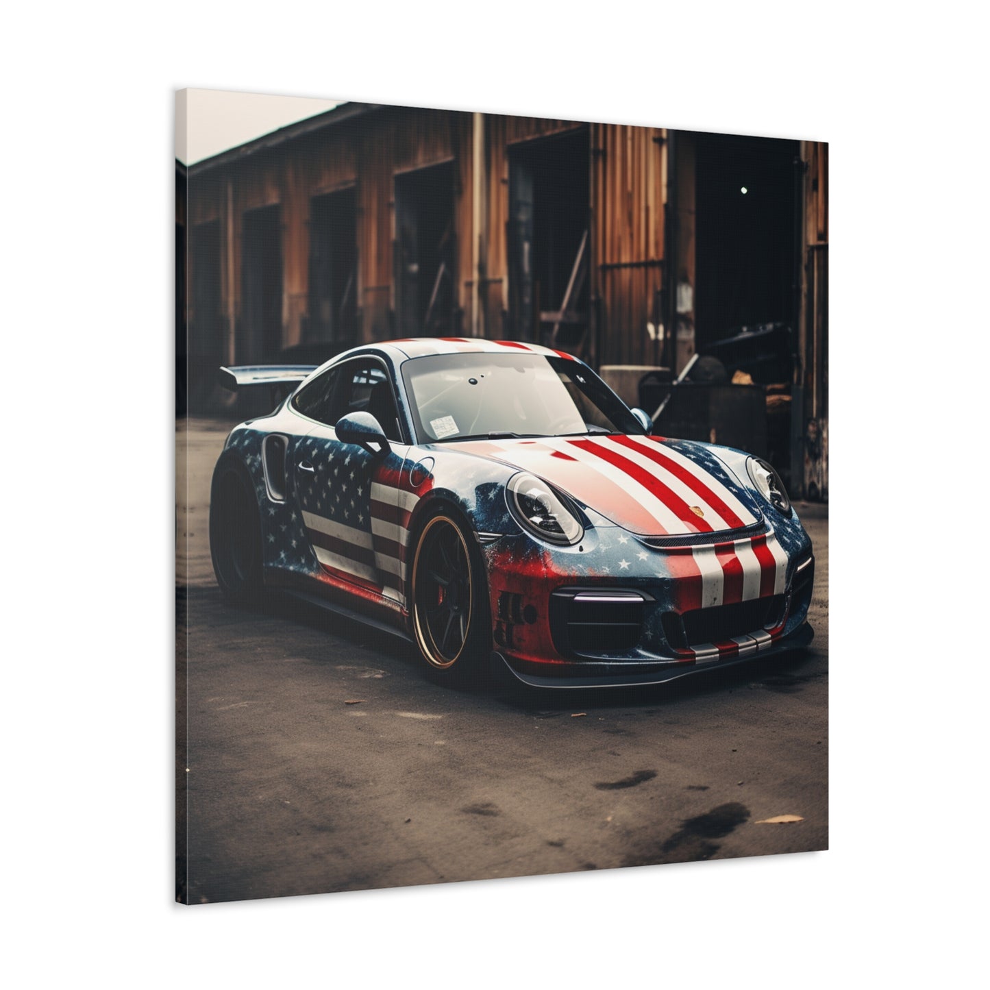 Canvas Gallery Wraps American Flag Porsche 3