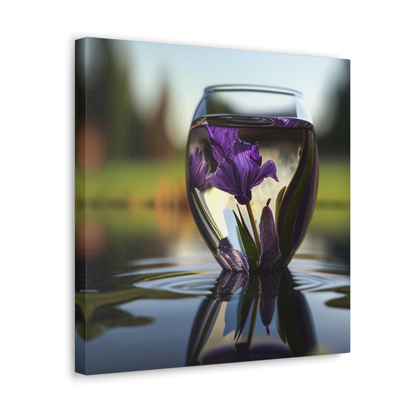 Canvas Gallery Wraps Purple Iris in a vase 3