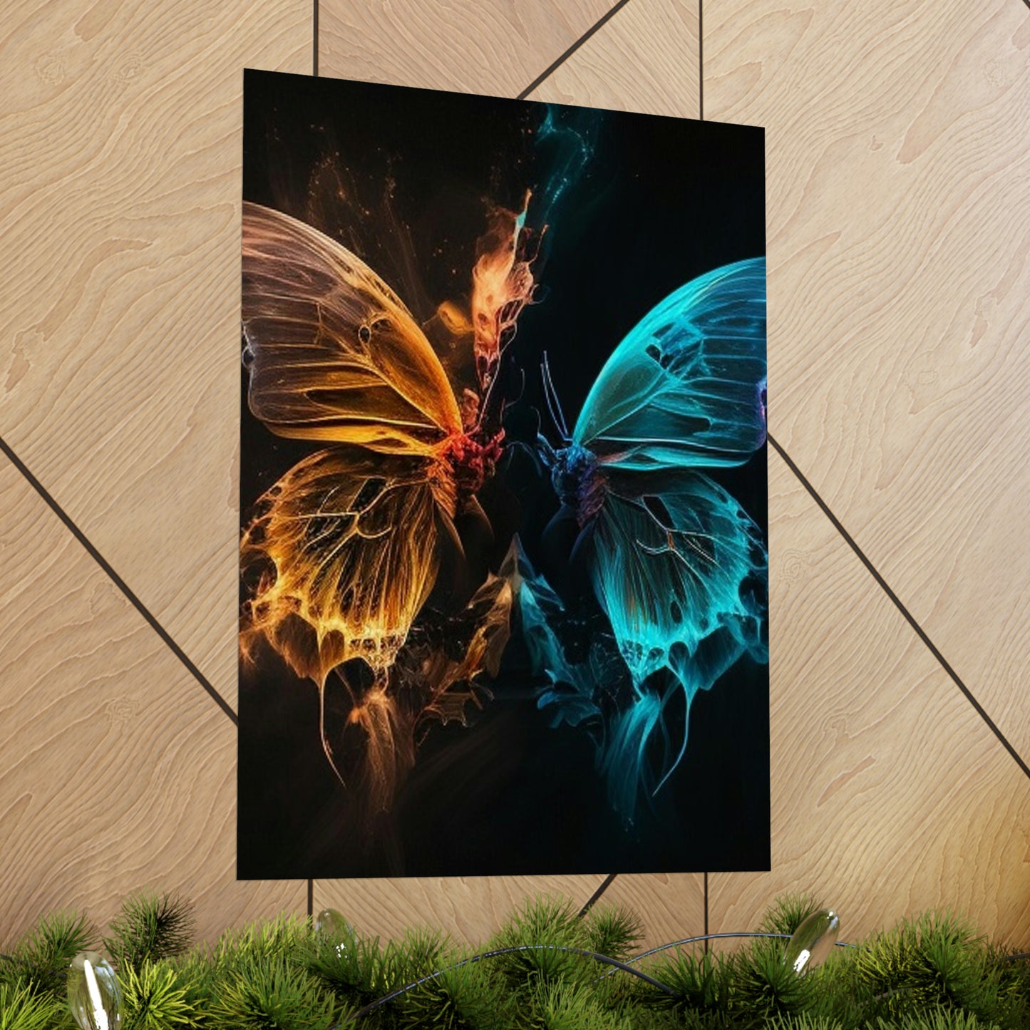 Premium Matte Vertical Posters Neon Glo Butterfly 4