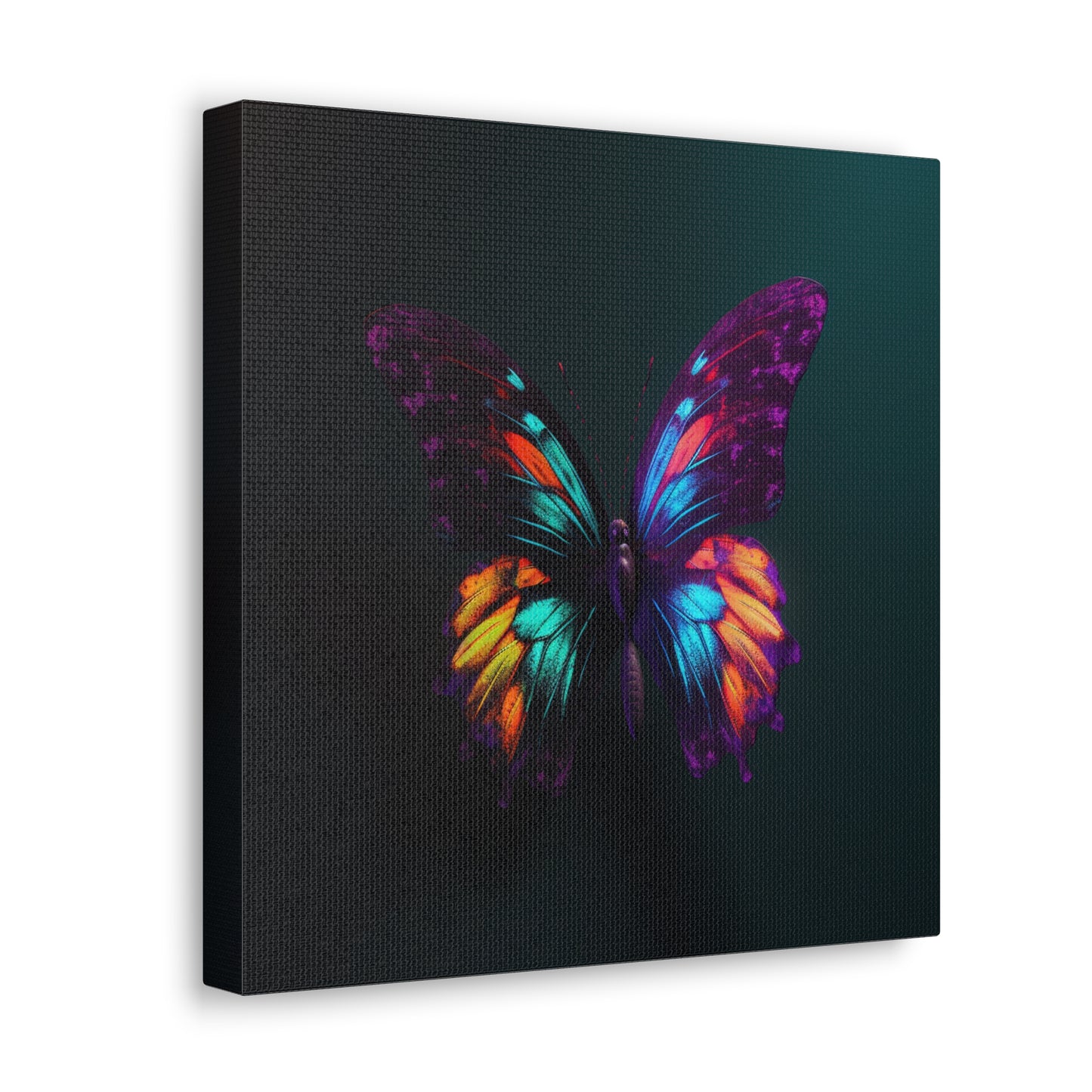 Canvas Gallery Wraps Hyper Colorful Butterfly Purple 1