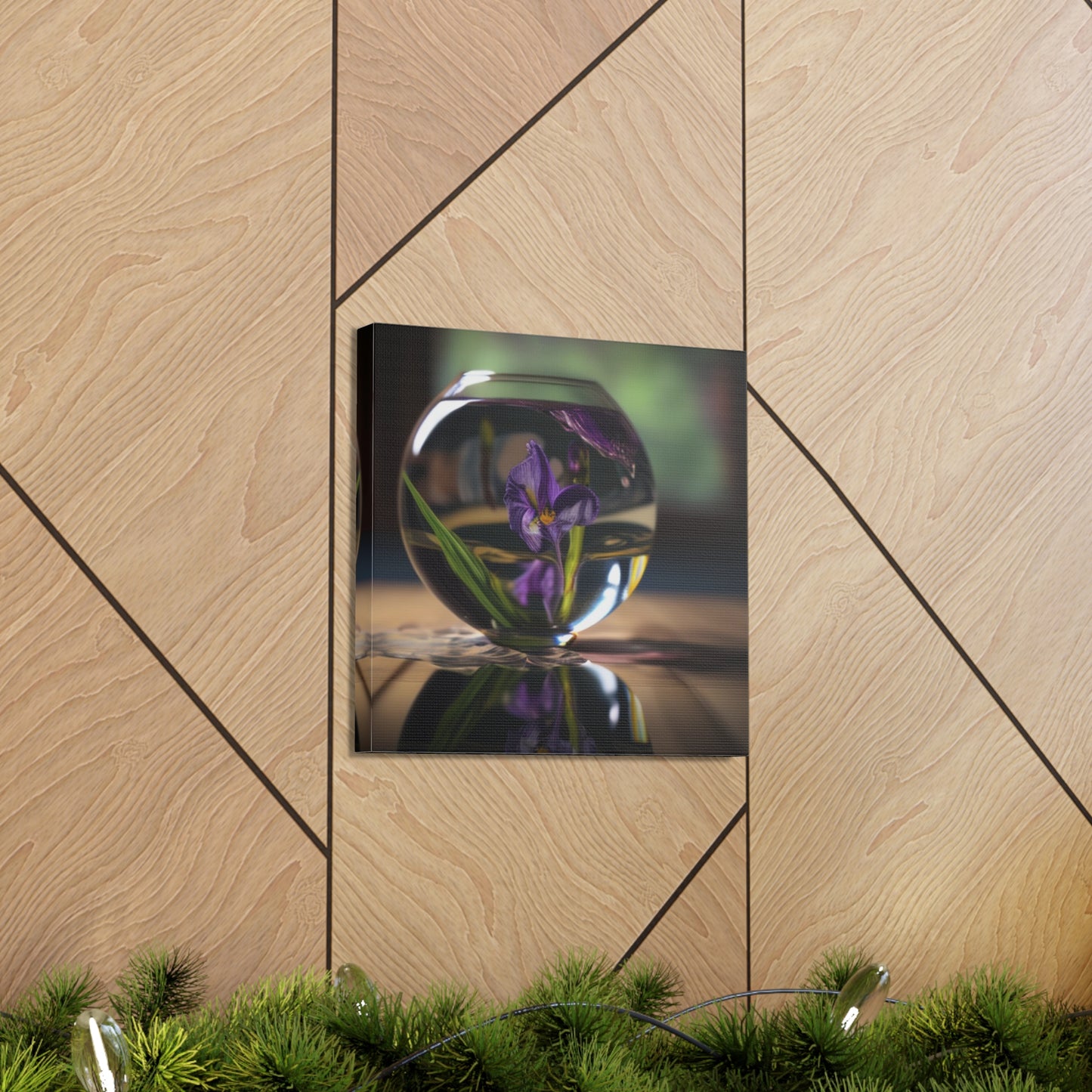 Canvas Gallery Wraps Purple Iris in a vase 1