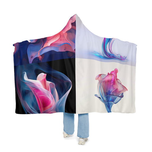 Snuggle Hooded Blanket Pink & Blue Tulip Rose 5