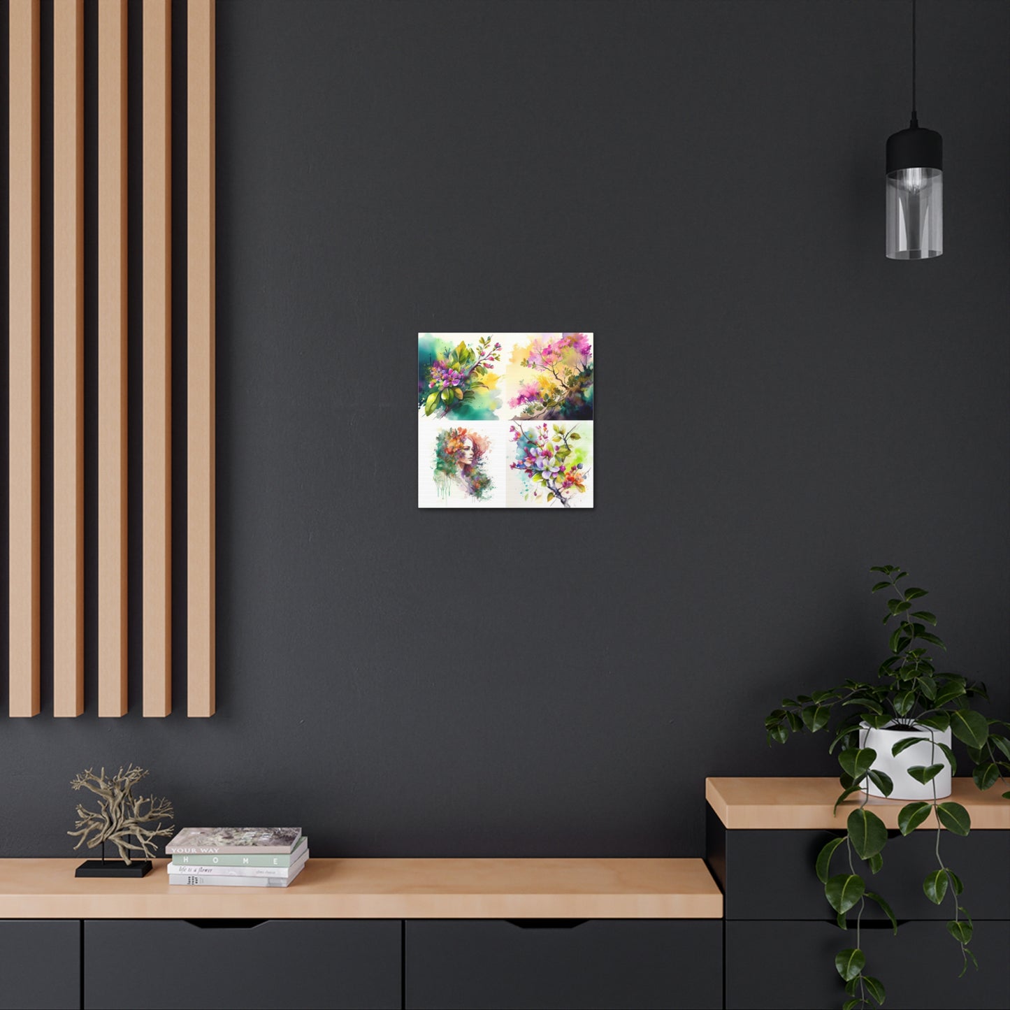Canvas Gallery Wraps Mother Nature Bright Spring Colors Realistic Watercolor 5
