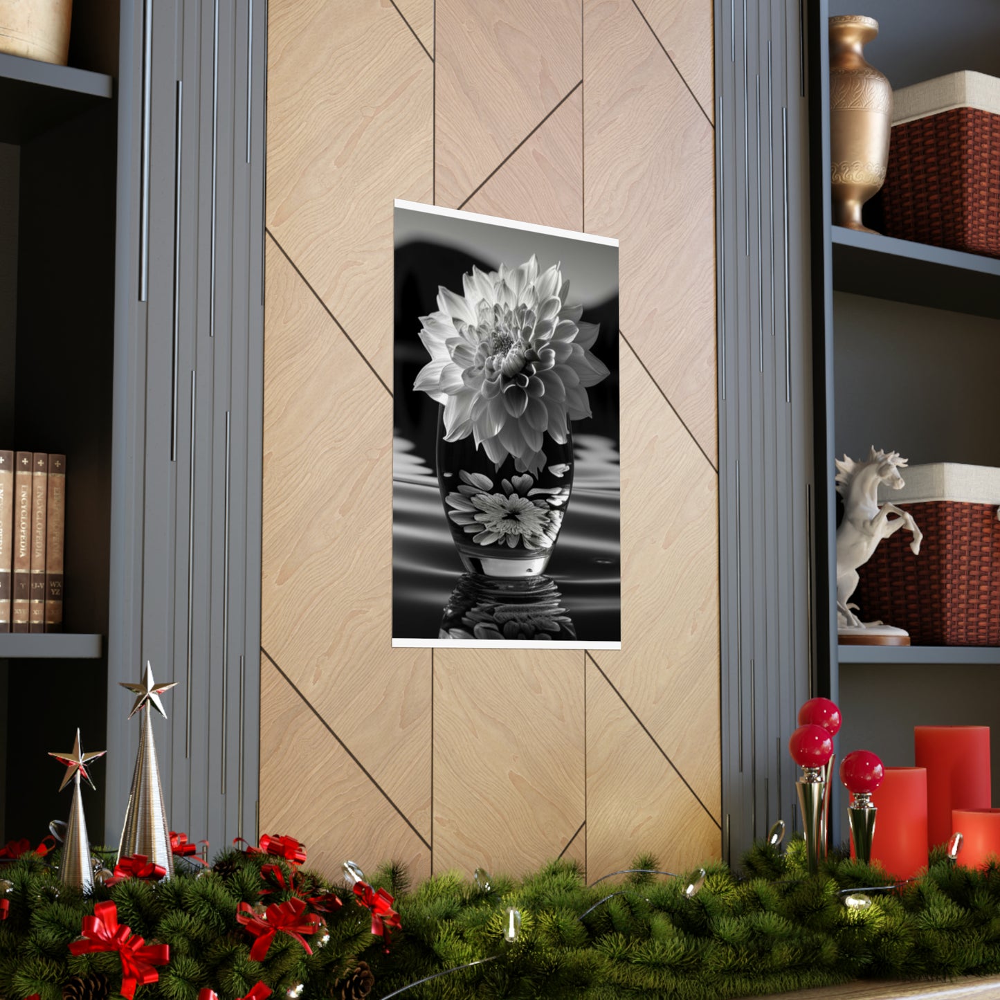 Premium Matte Vertical Posters White Dahlia 4