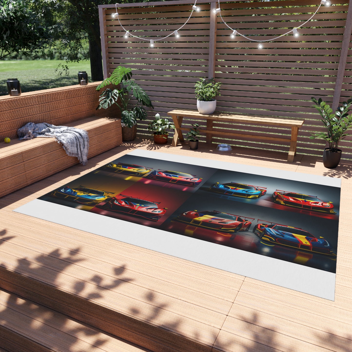 Outdoor Rug  Ferrari Red Blue 5