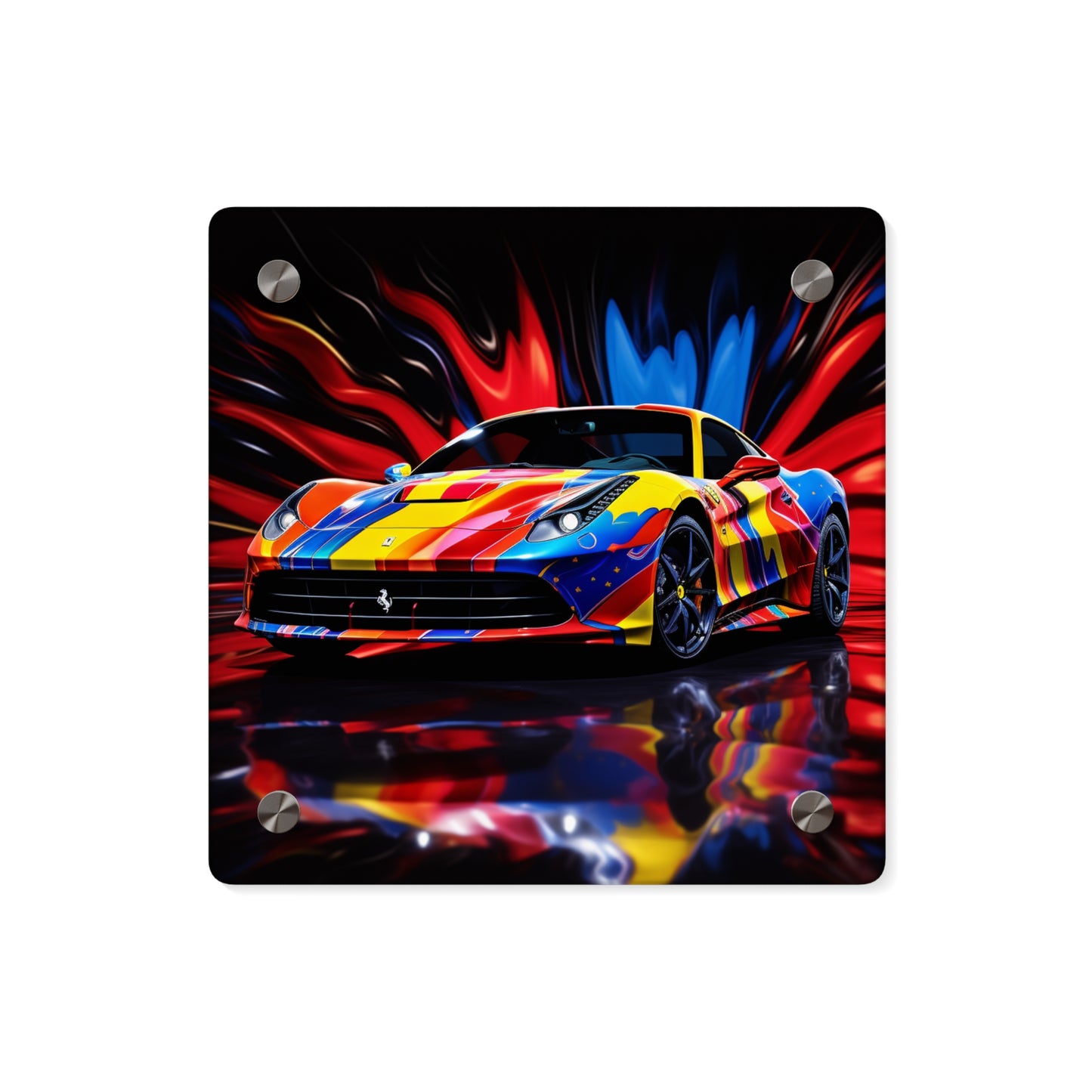 Acrylic Wall Art Panels Hyper Colorfull Ferrari 1