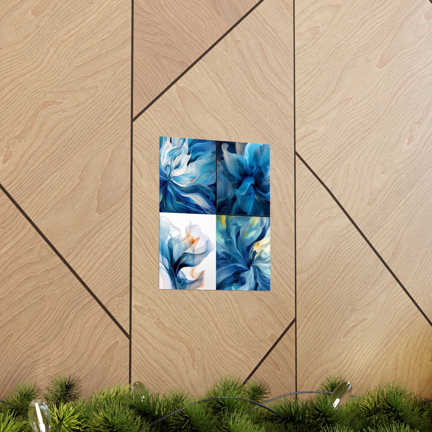 Premium Matte Vertical Posters Blue Tluip Abstract 5