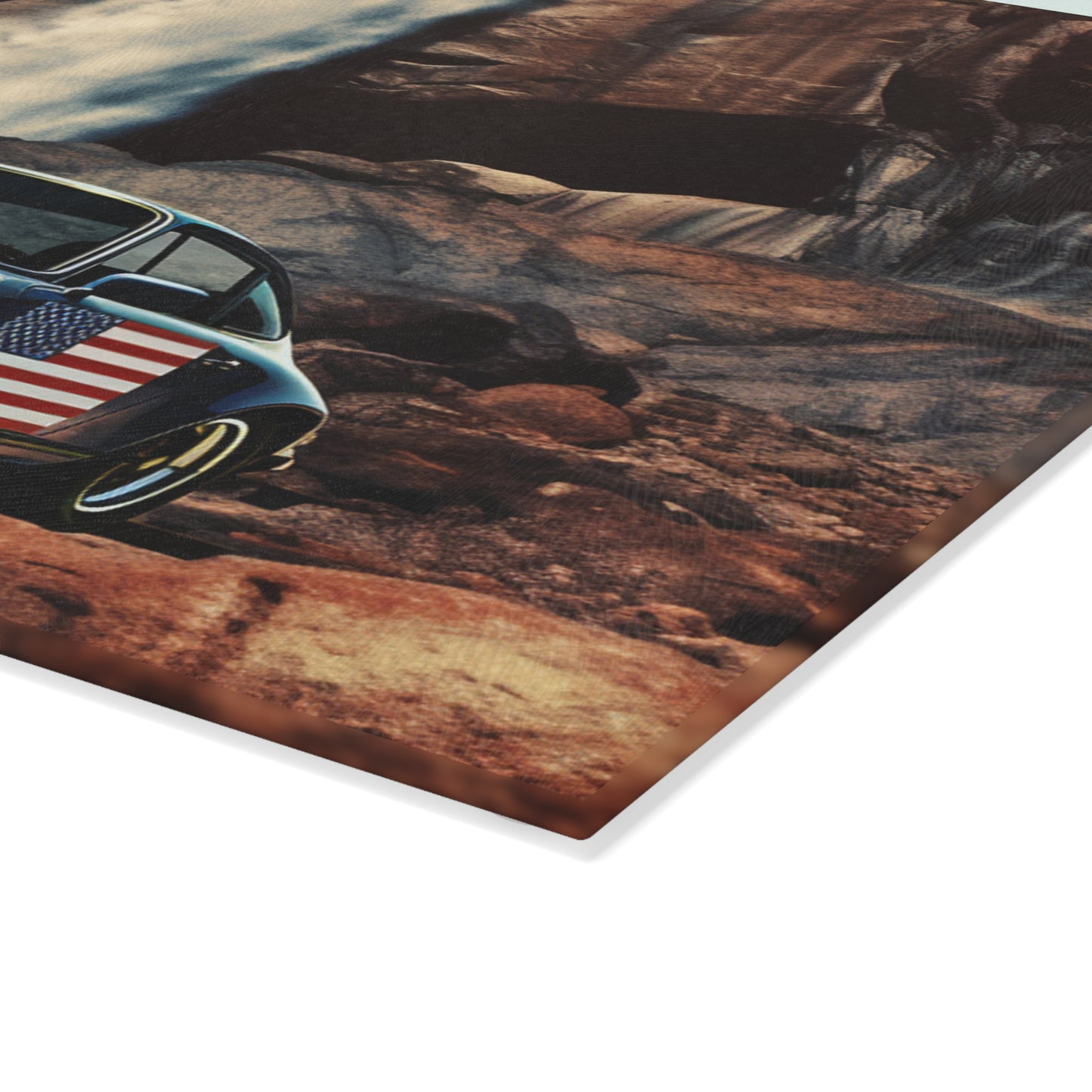 Glass Cutting Board American Flag Porsche Abstract 2