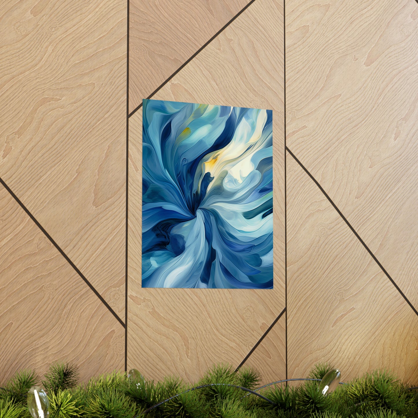 Premium Matte Vertical Posters Blue Tluip Abstract 4