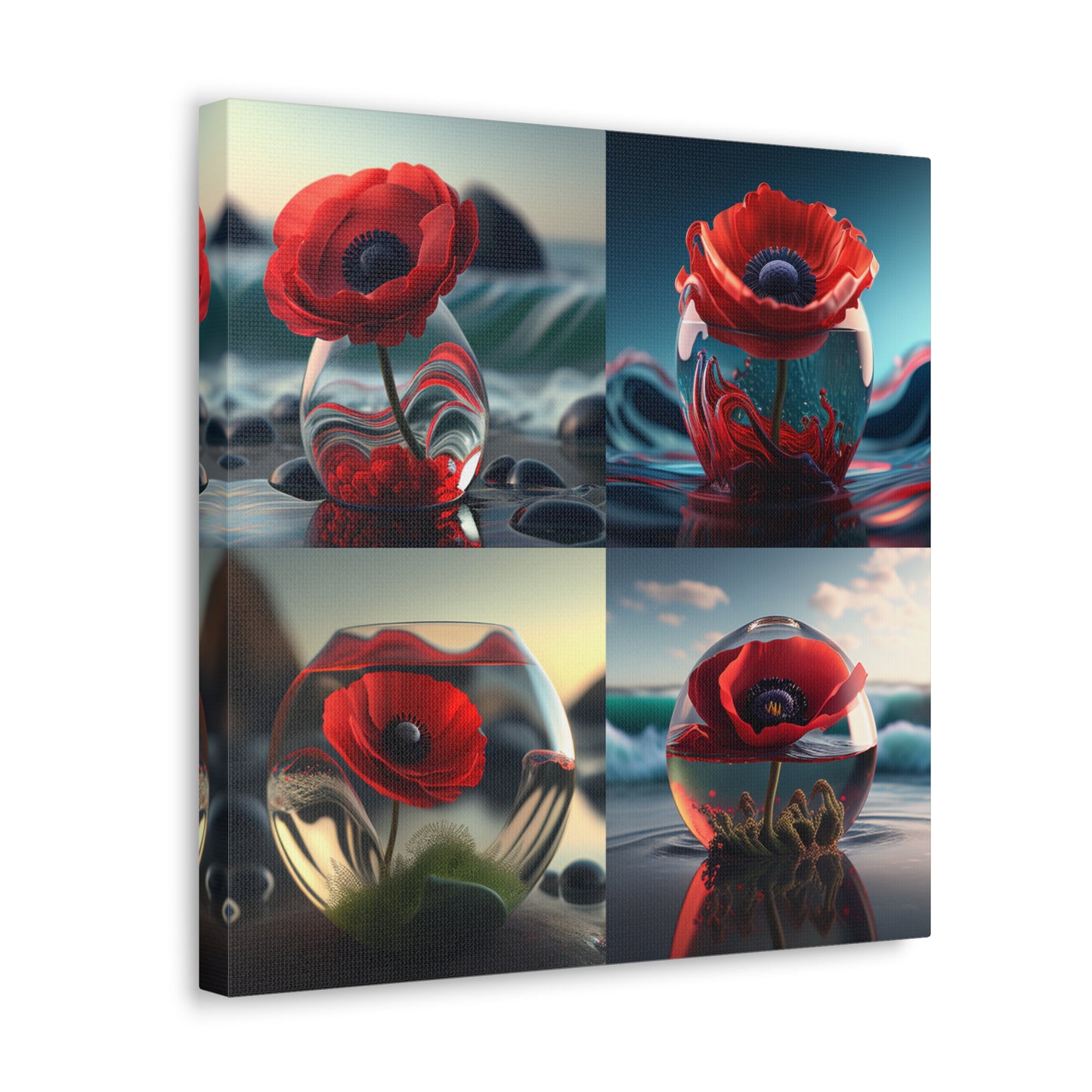 Canvas Gallery Wraps Red Anemone in a Vase 5