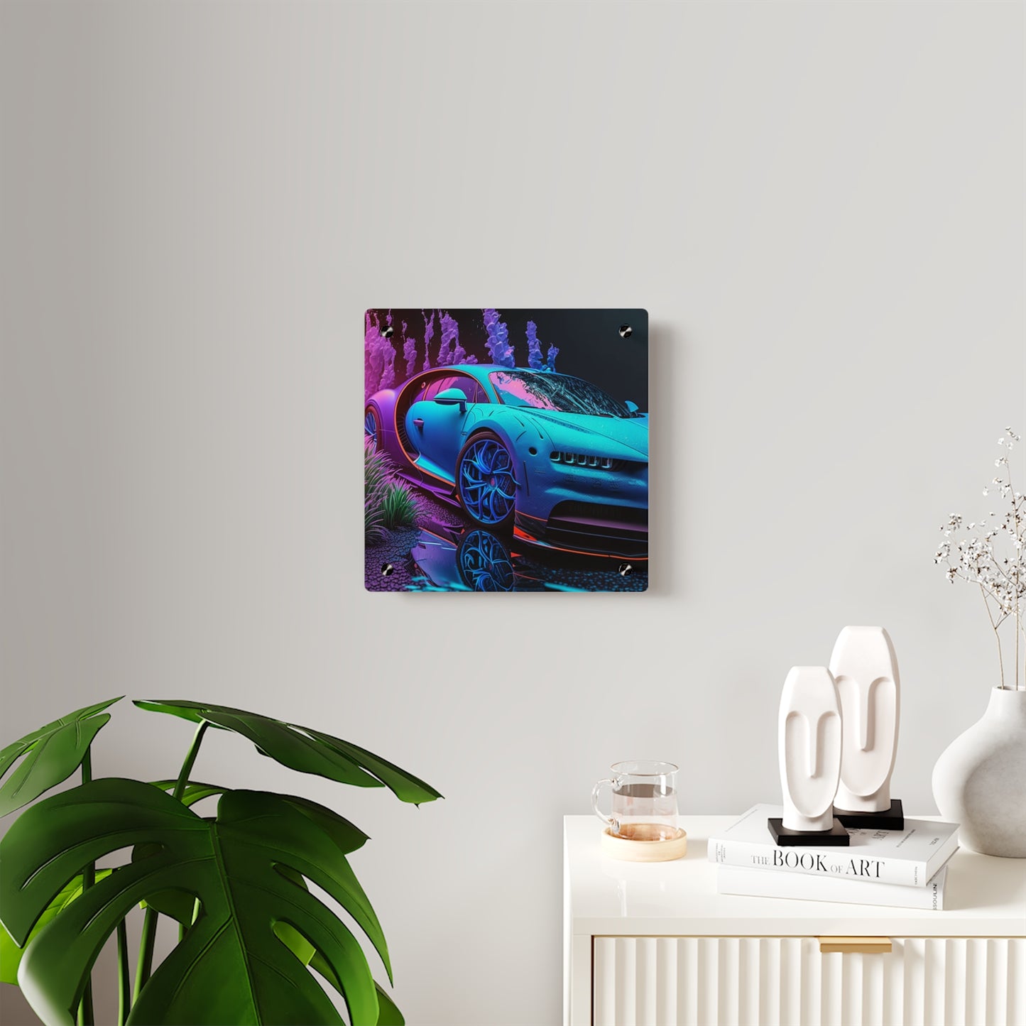 Acrylic Wall Art Panels Bugatti Neon Chiron 2