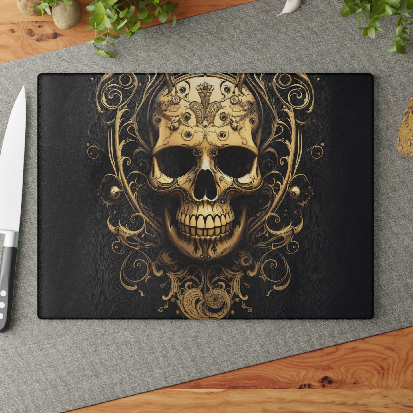 Glass Cutting Board Skull Treble Clef 3