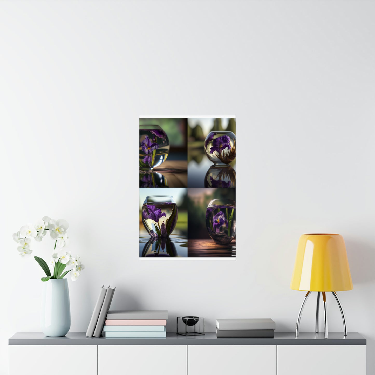 Premium Matte Vertical Posters Purple Iris in a vase 5