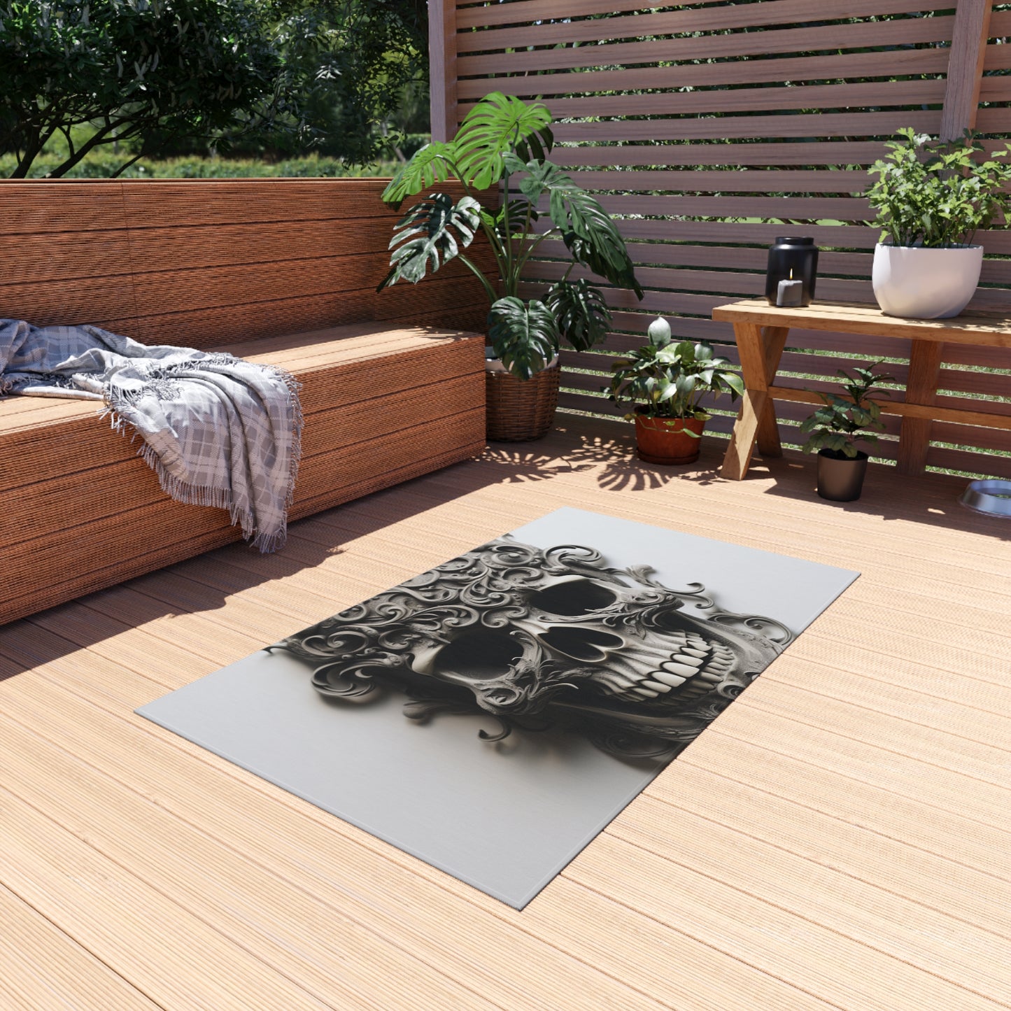 Outdoor Rug  Skull Treble Clef 2