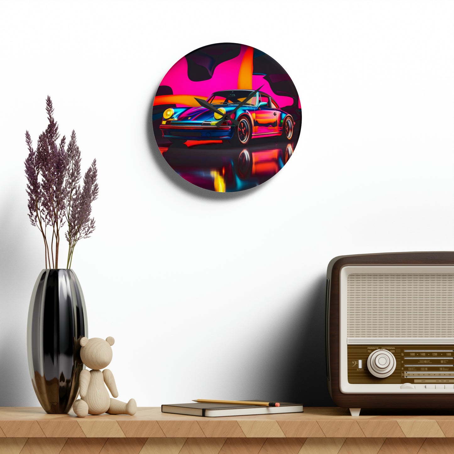 Acrylic Wall Clock Macro Porsche 2