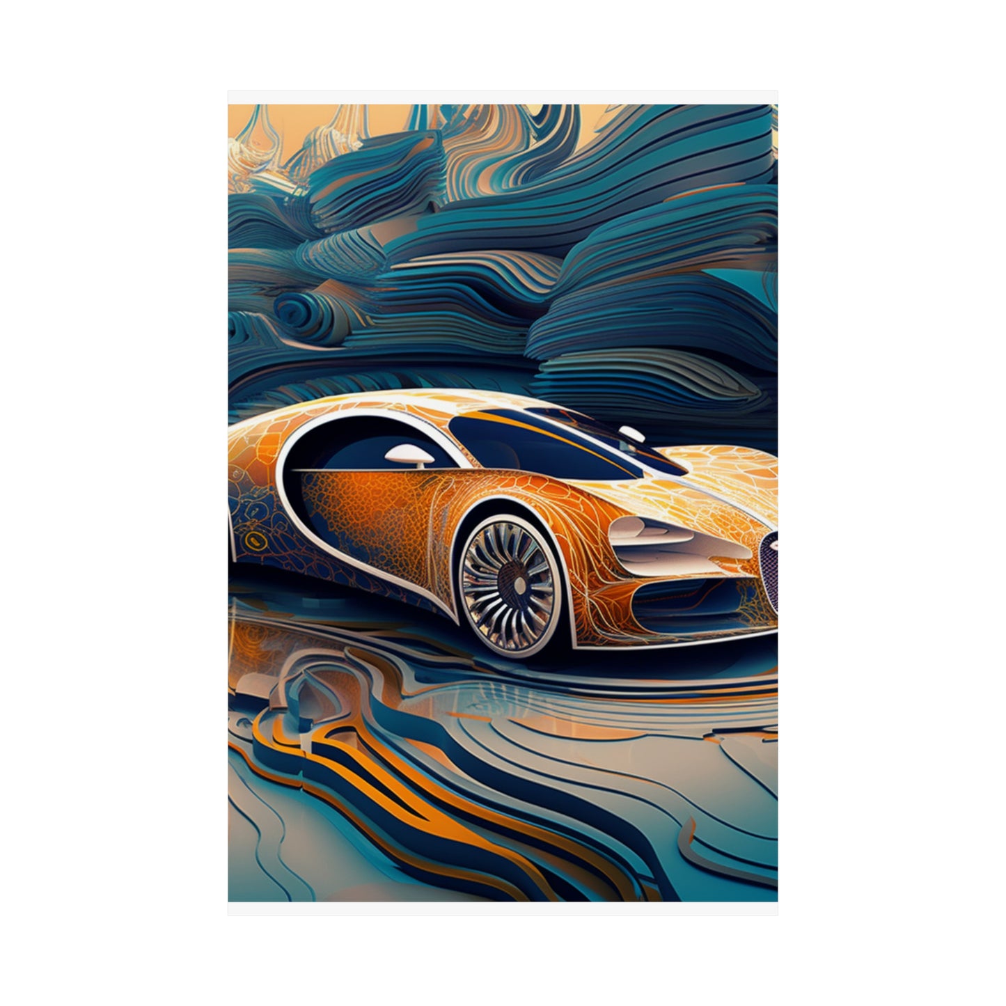 Premium Matte Vertical Posters Bugatti Abstract Flair 1