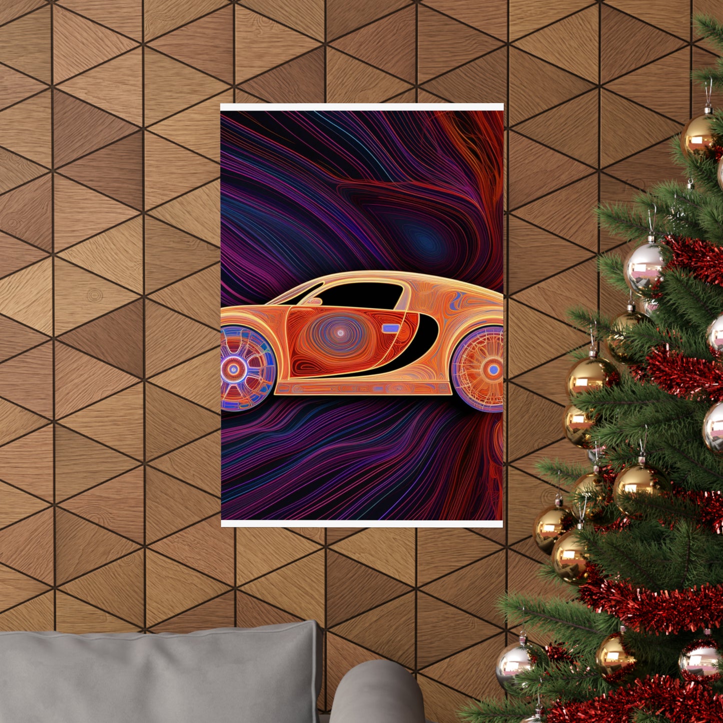 Premium Matte Vertical Posters Bugatti Abstract Concept 2