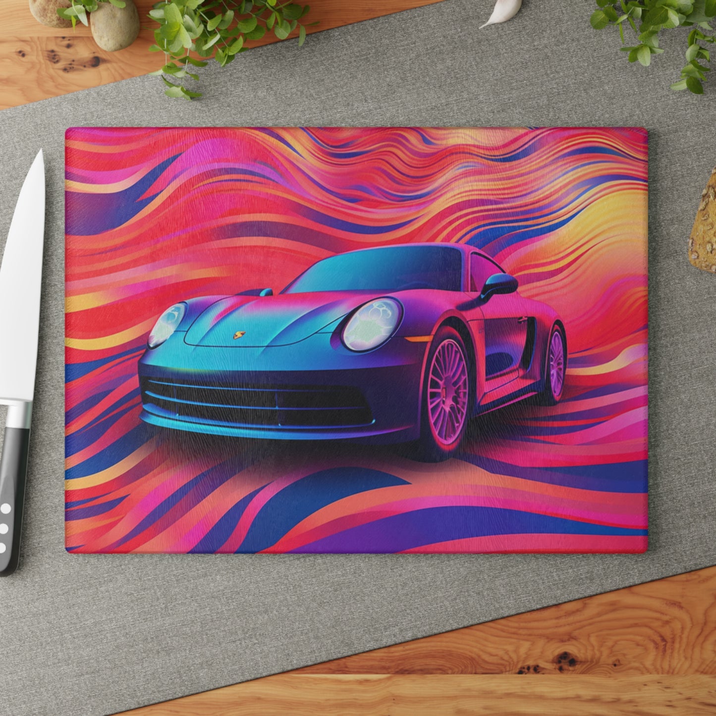 Glass Cutting Board Porsche Water Fusion 3