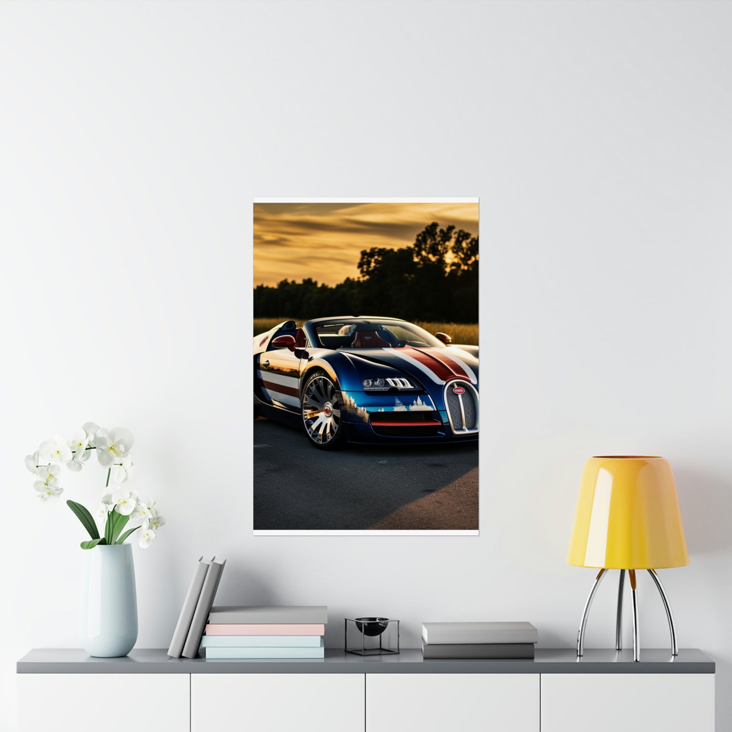 Premium Matte Vertical Posters Bugatti Flag American 3