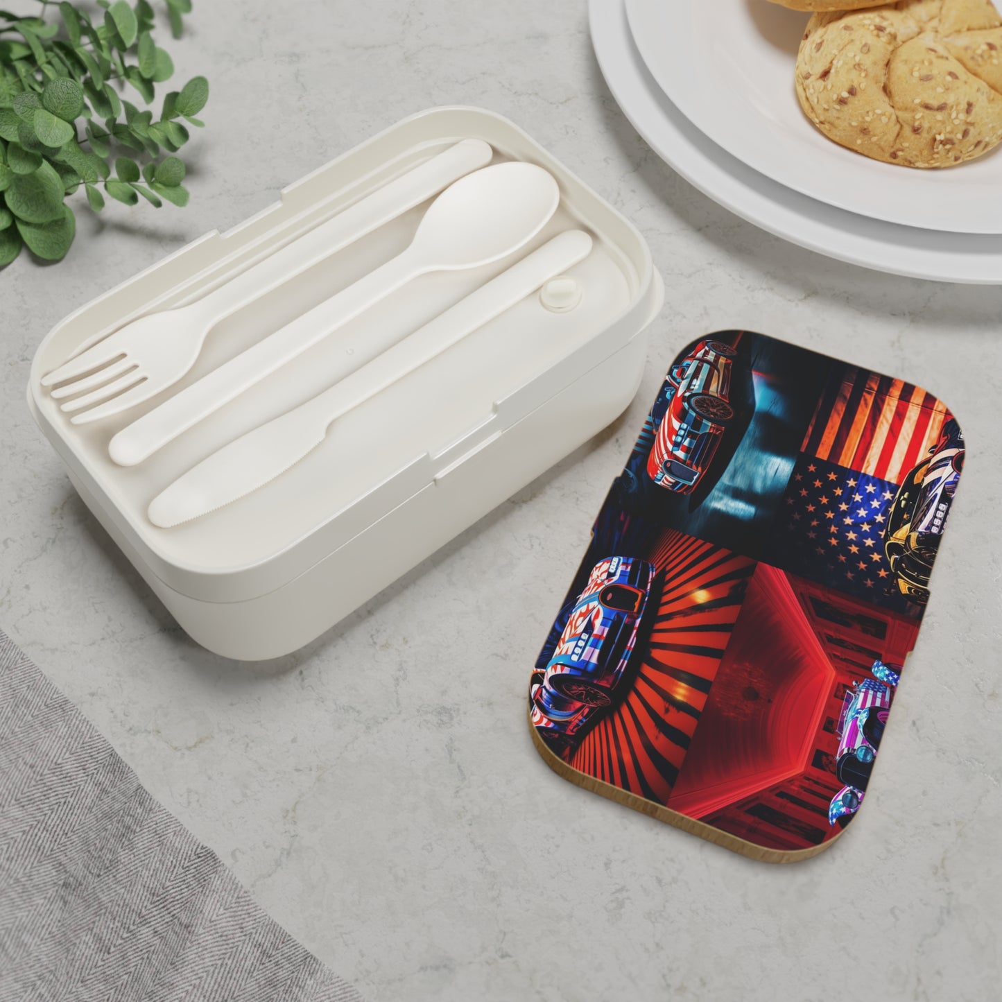 Bento Lunch Box Macro Bugatti American Flag 5