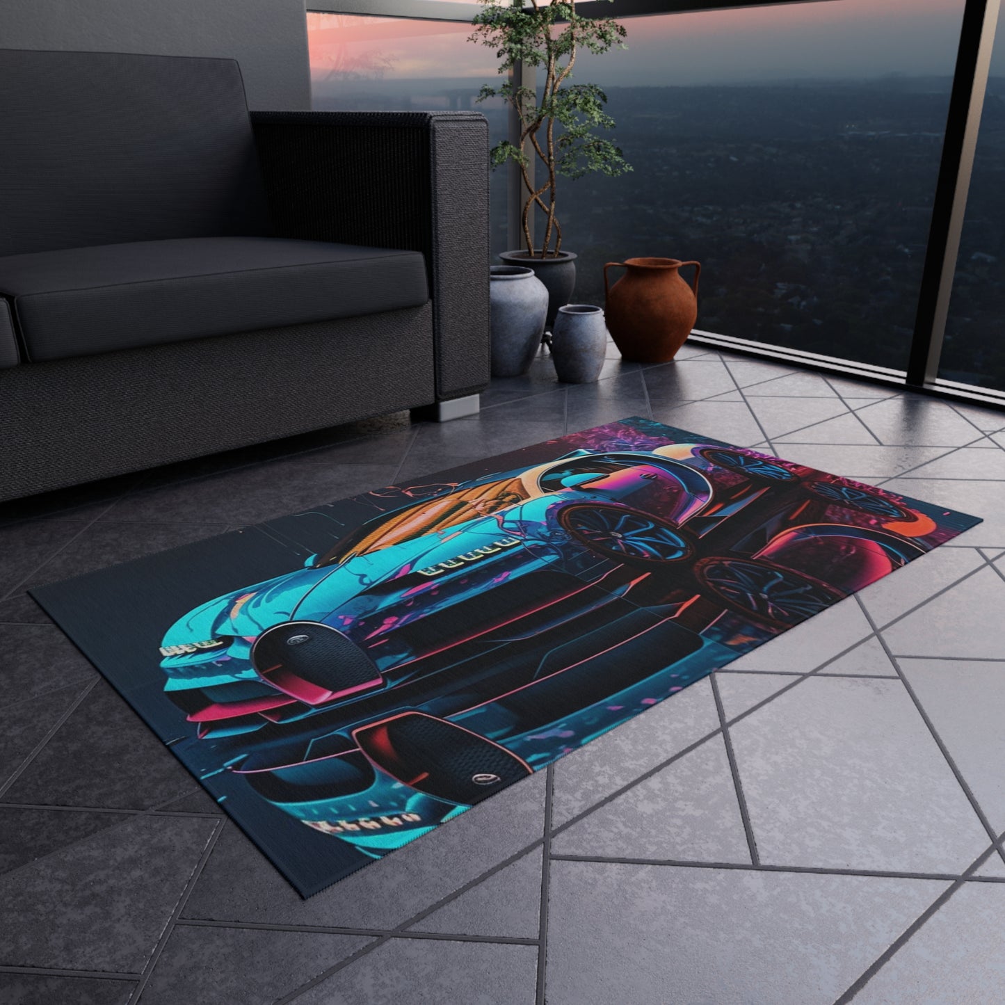 Outdoor Rug  Bugatti Neon Chiron 4