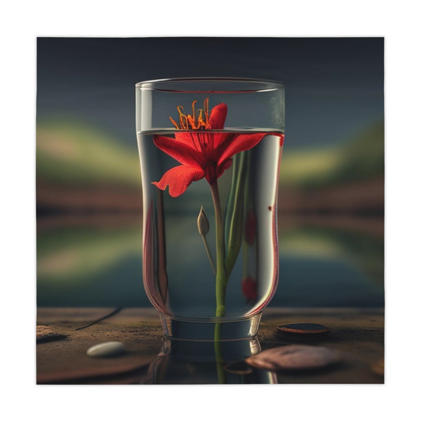 Tablecloth Red Lily in a Glass vase 1