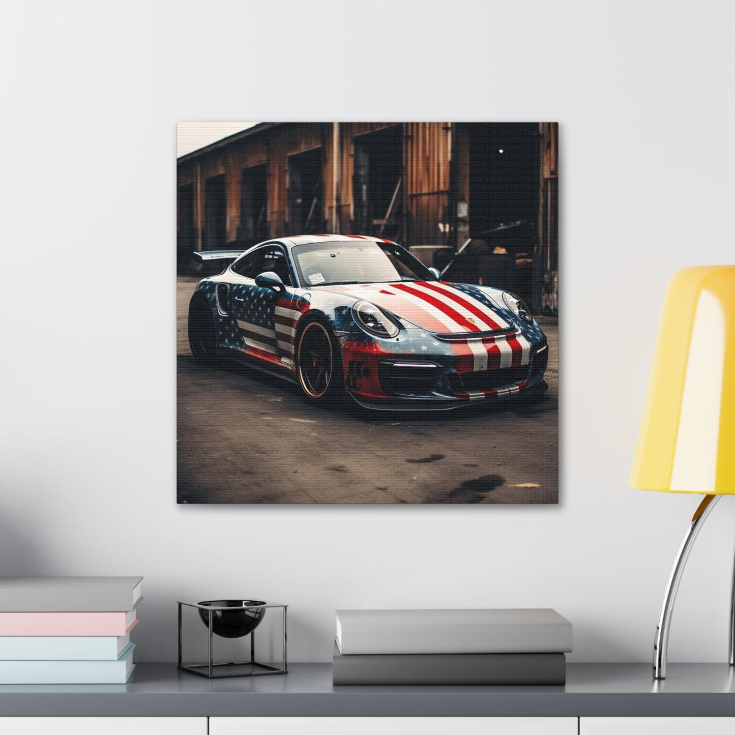 Canvas Gallery Wraps American Flag Porsche 3