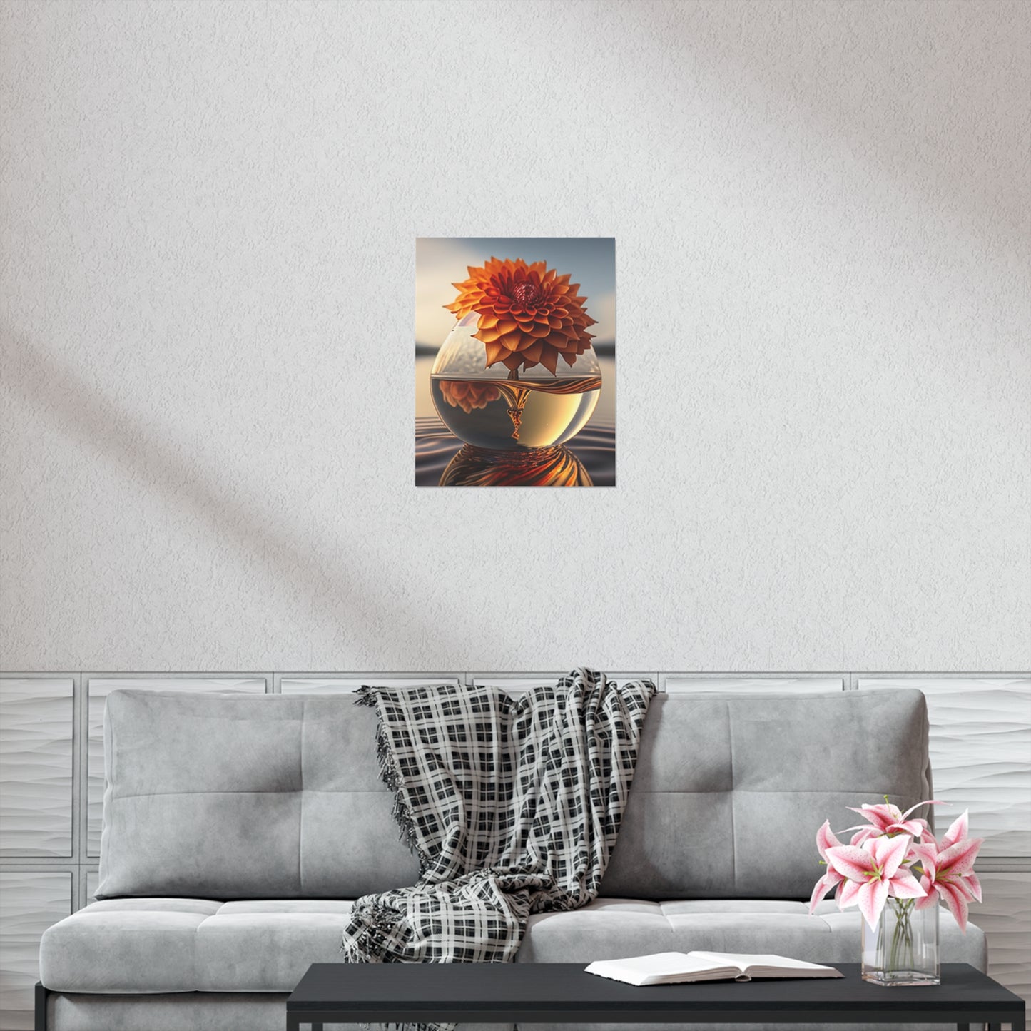 Premium Matte Vertical Posters Dahlia Orange 1