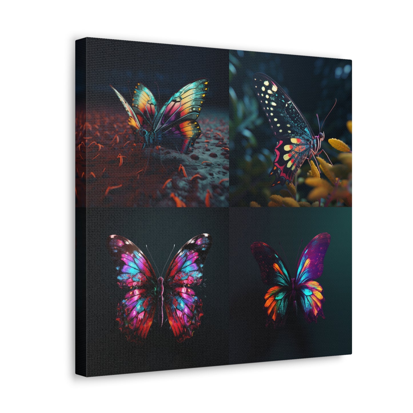 Canvas Gallery Wraps Hyper Colorful Butterfly Macro 5