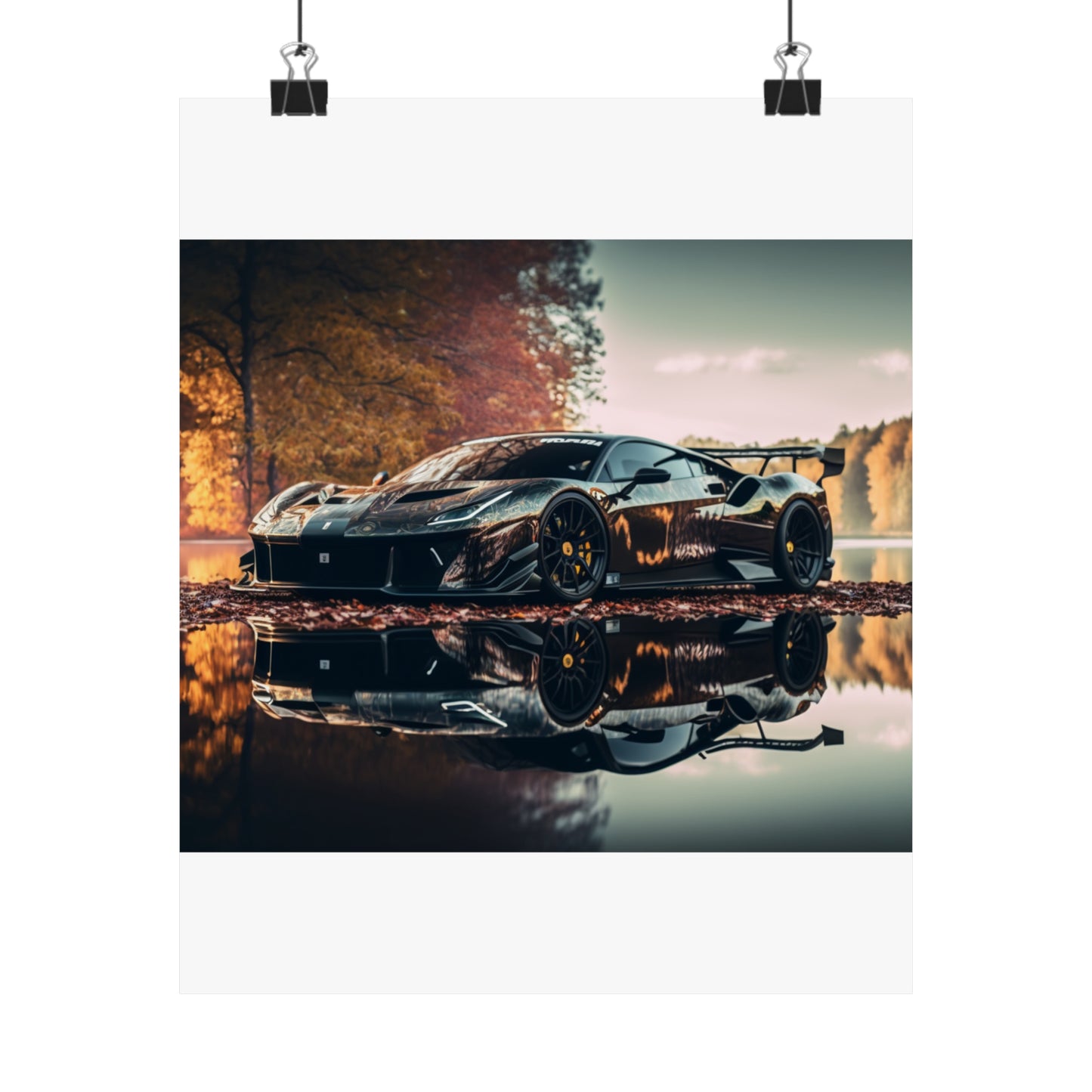 Premium Matte Vertical Posters Ferrari Lake 1