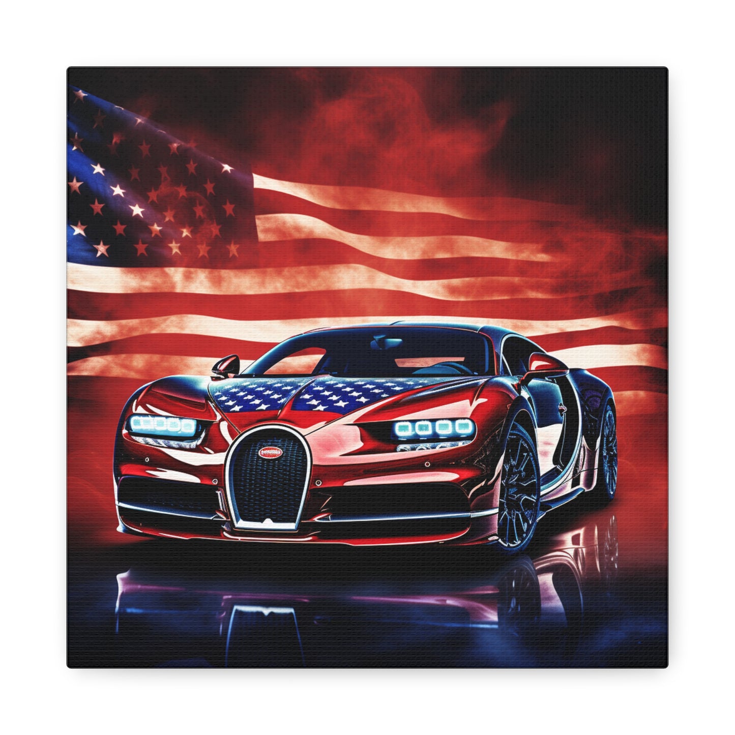 Canvas Gallery Wraps Abstract American Flag Background Bugatti 3