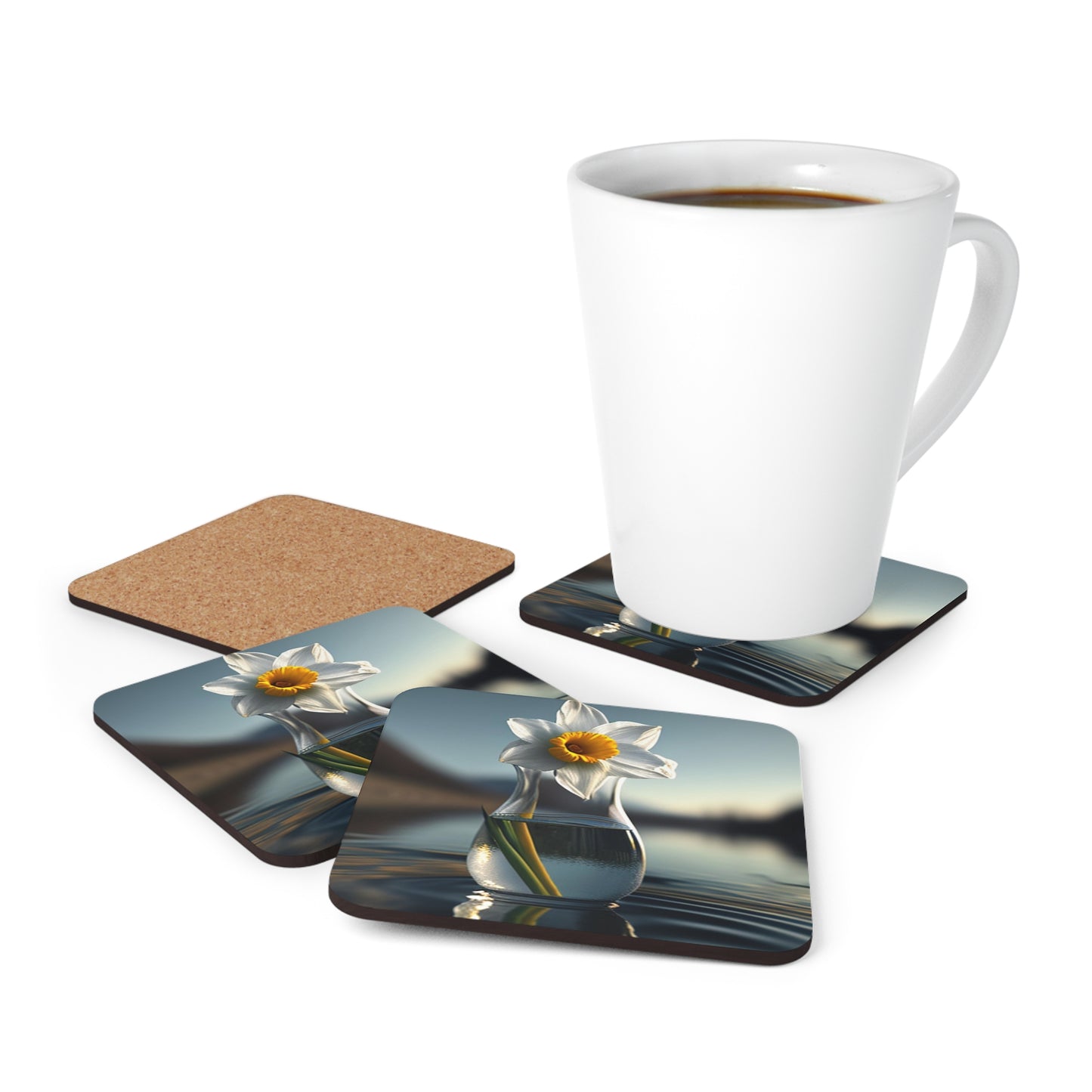 Corkwood Coaster Set Daffodil 3
