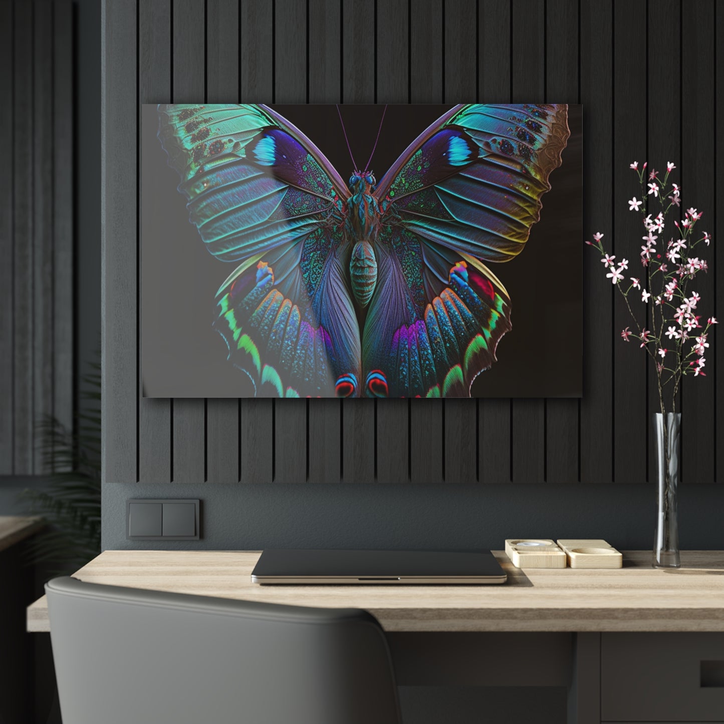 Acrylic Prints Hue Neon Butterfly 4