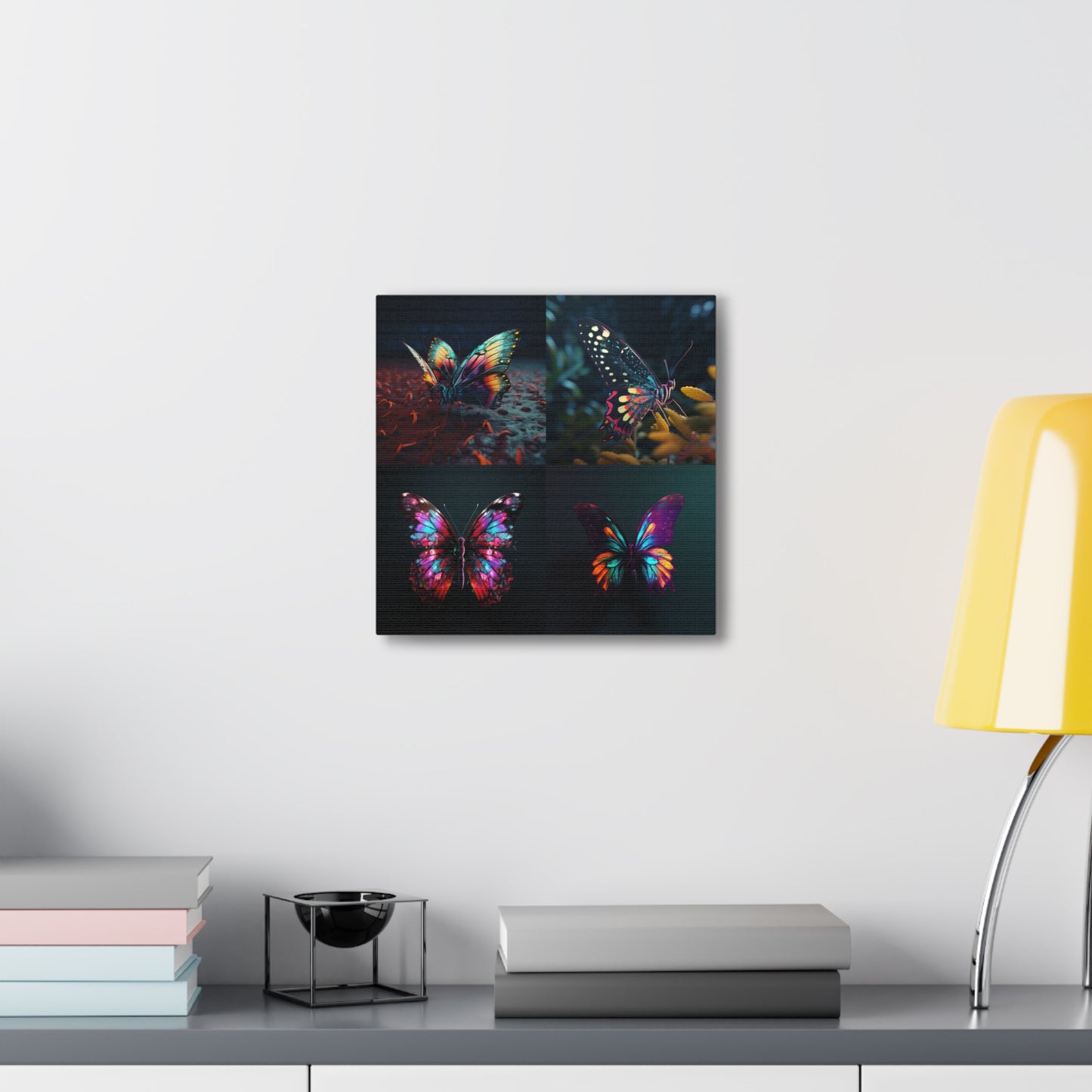 Canvas Gallery Wraps Hyper Colorful Butterfly Macro 5