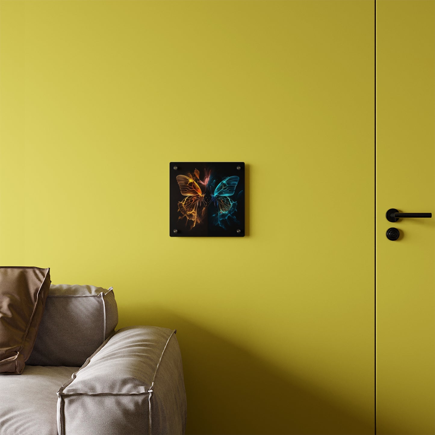 Acrylic Wall Art Panels Kiss Neon Butterfly 4