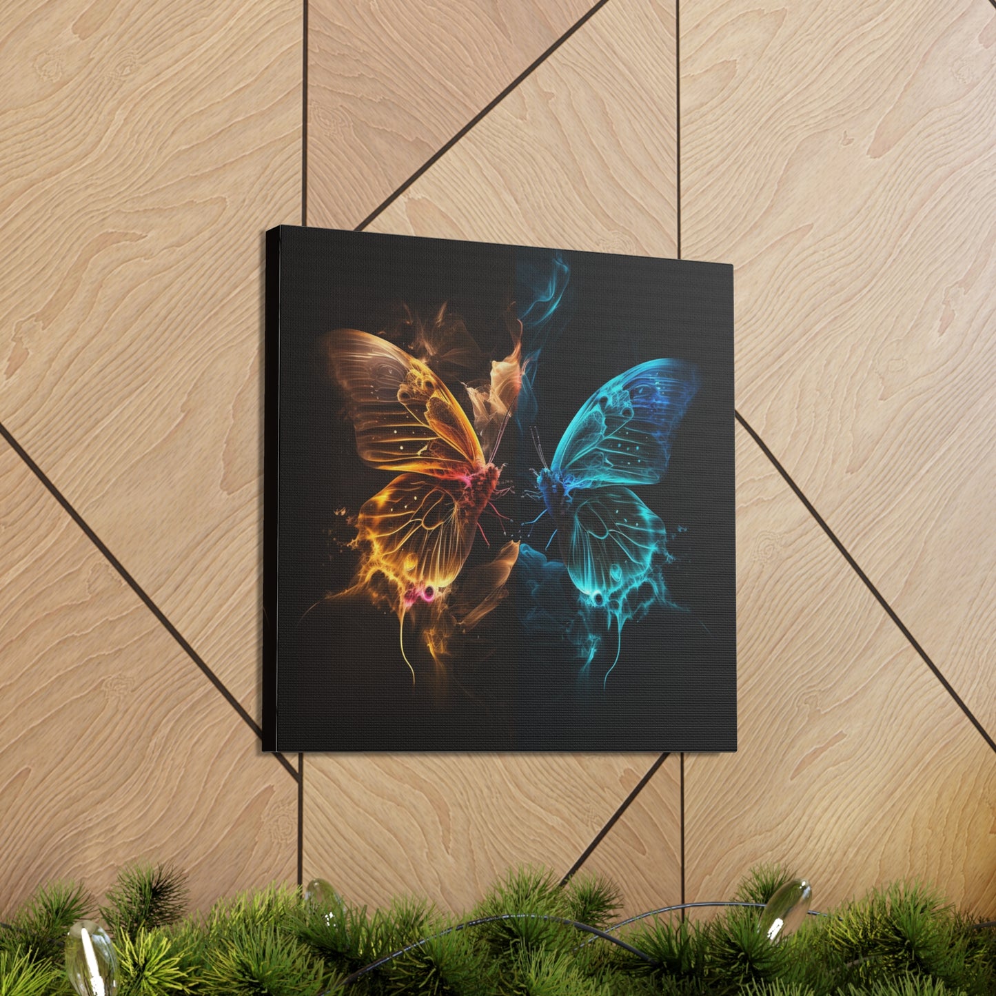 Canvas Gallery Wraps Kiss Neon Butterfly 9