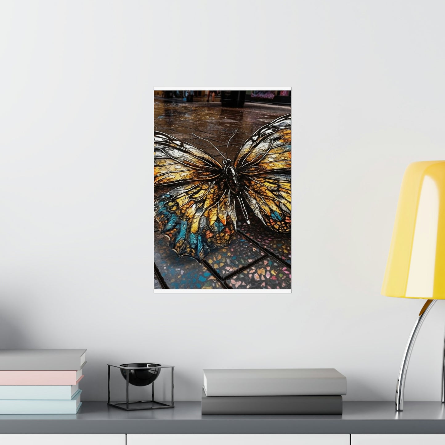 Premium Matte Vertical Posters Water Butterfly Street 1