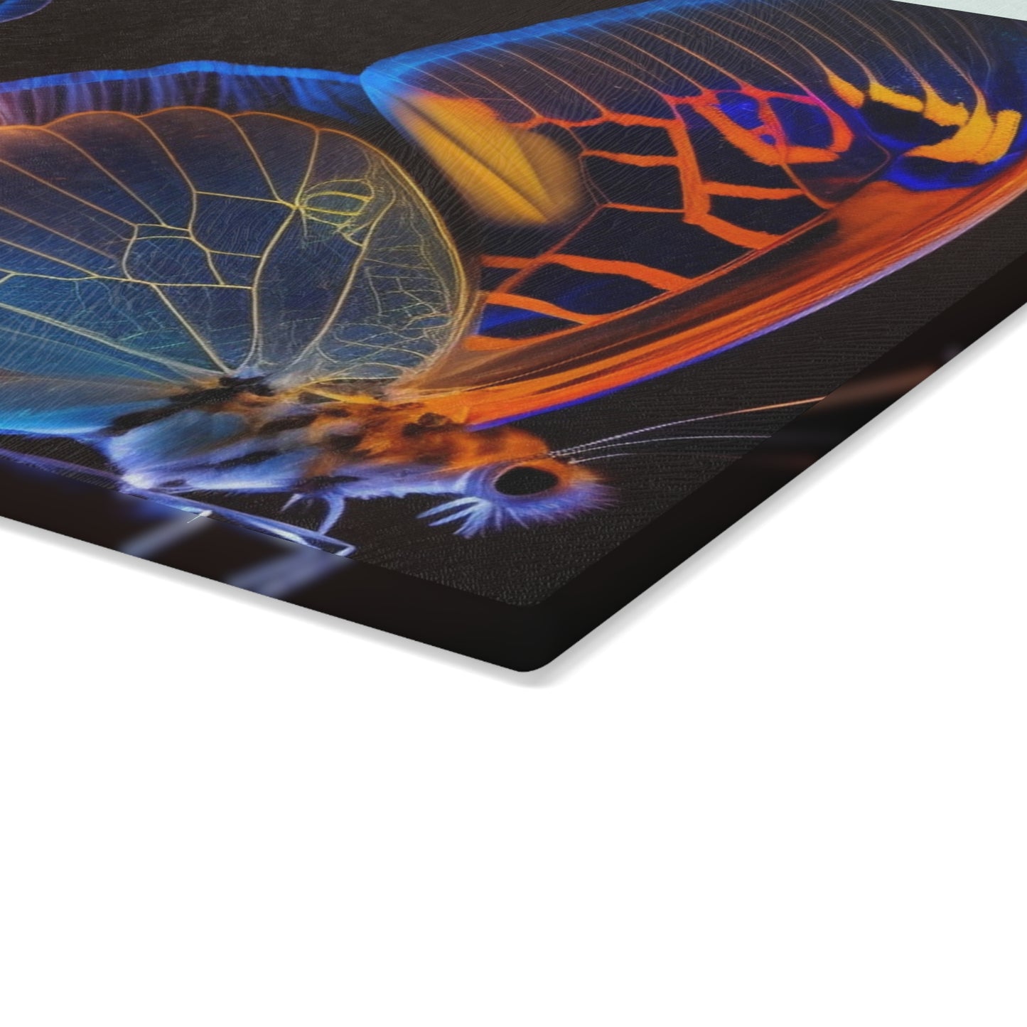 Glass Cutting Board Neon Glo Butterfly 2