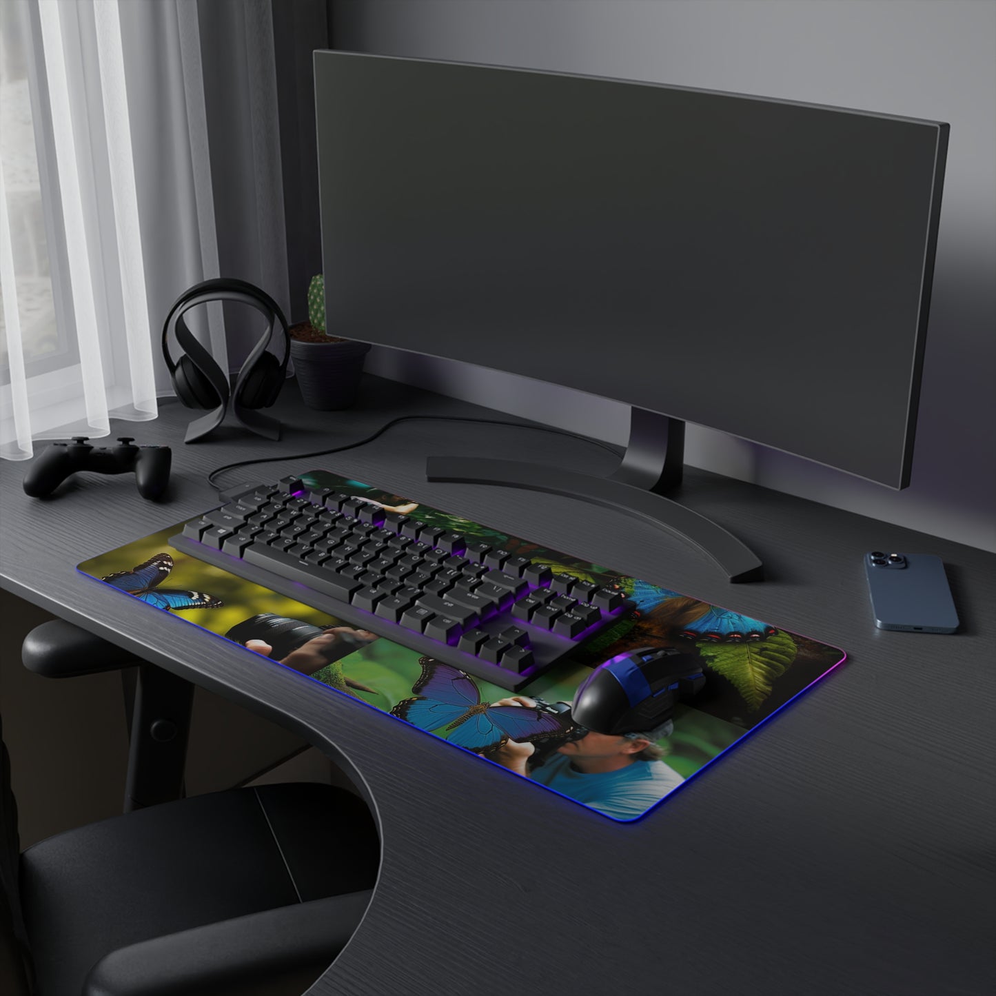 LED Gaming Mouse Pad Jungle Butterfly 5