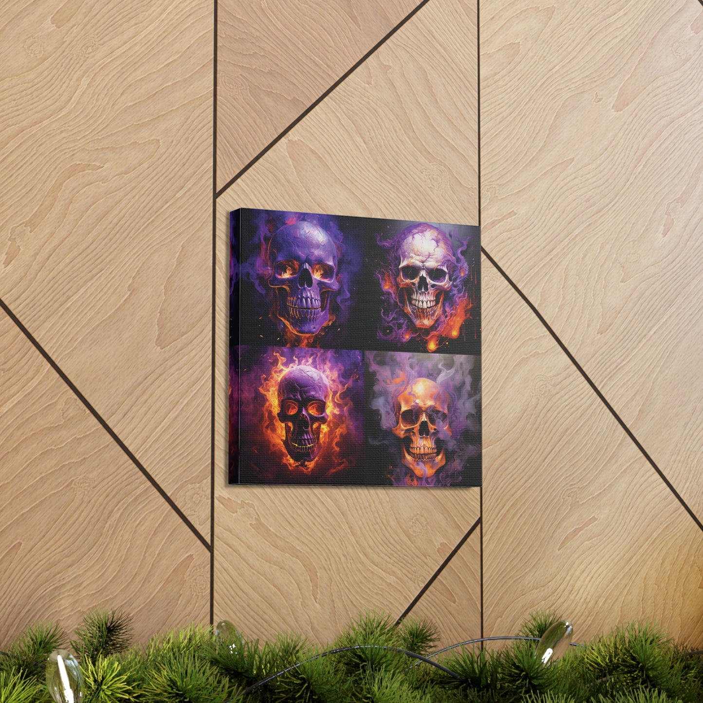 Canvas Gallery Wraps Skull Flames 5