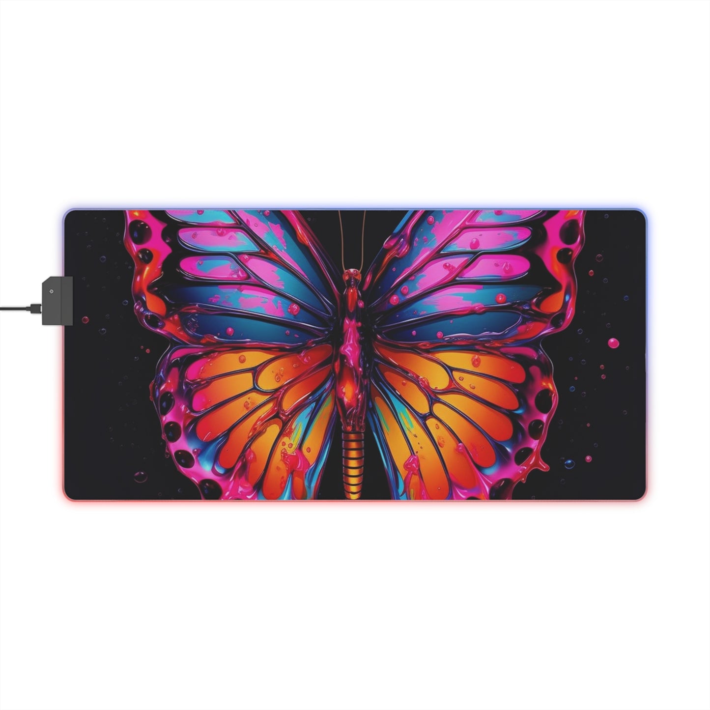 LED Gaming Mouse Pad Pink Butterfly Flair 1